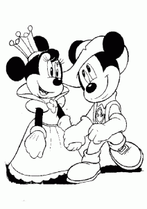 Minnie de princesa con Mickey