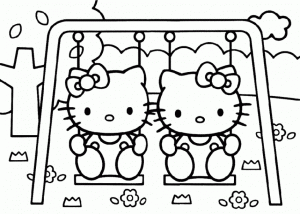 colorear dibujos de hello kitty amigas